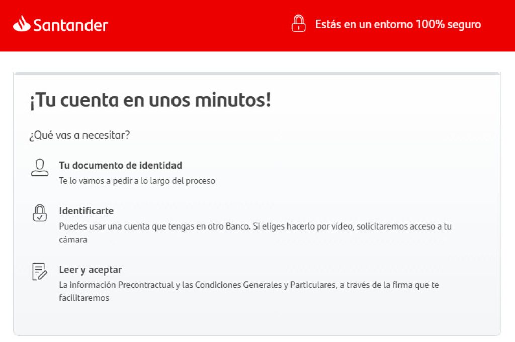 Cómo abrir la Cuenta Santander online