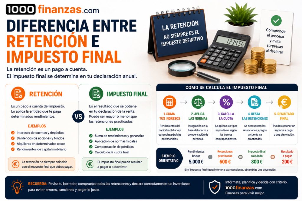 Diferencia entre retención e impuesto final