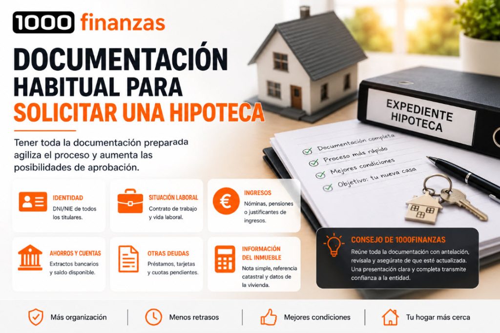 Documentación habitual para solicitar una hipoteca